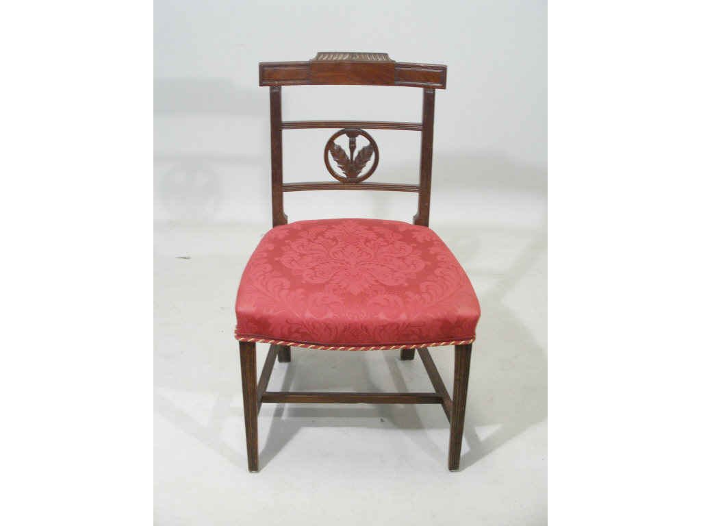 Appraisal: George IV Side Chair mahogany curved panel crest with central