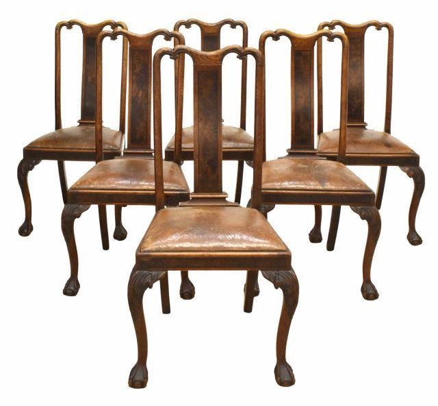 Appraisal: lot of Chippendale style oak dining chairs th c shaped