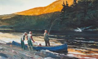 Appraisal: Chet Reneson b Salmon Fishing Chet Reneson b Salmon Fishing