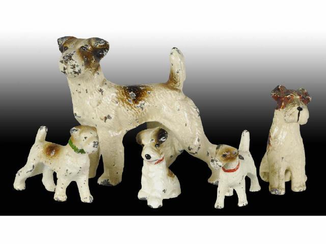 Appraisal: Lot of Terrier Dogs Description Cast iron Wirehaired Terrier Hubley