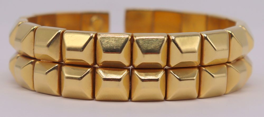 Appraisal: JEWELRY Italian kt Gold Cuff Bracelet Italian kt yellow gold