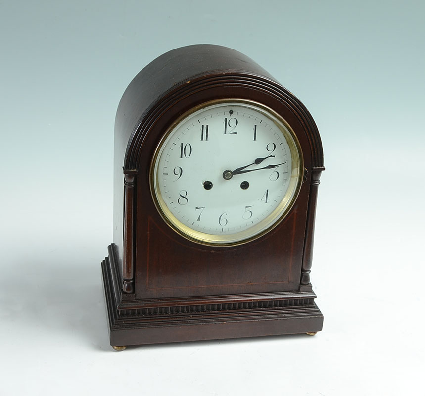 Appraisal: H H MAHOGANY FRENCH DOME MANTLE CLOCK Mahogany dome case