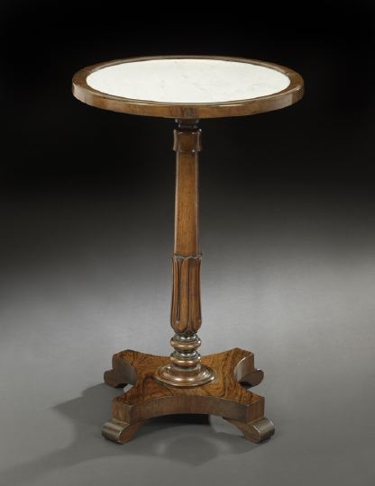 Appraisal: Regency Rosewood and Marble-Top Occasional Table first quarter th century