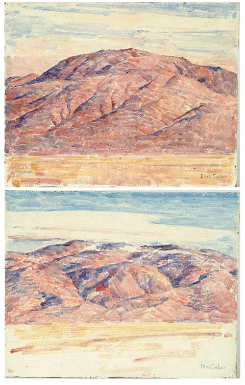 Appraisal: DINES CARLSEN American - PAIR OF MOUNTAIN LANDSCAPE SKETCHES Unframed