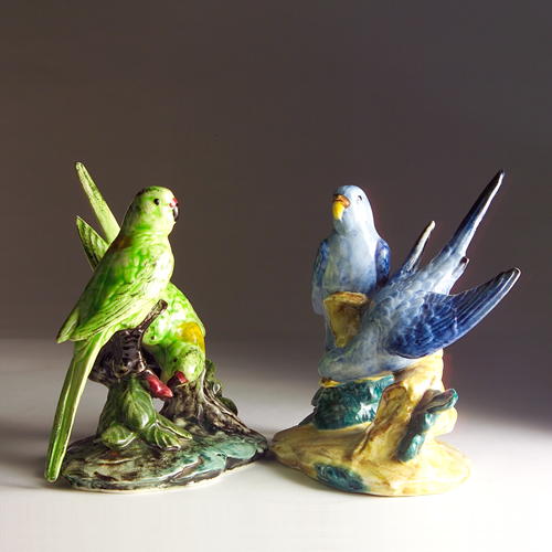 Appraisal: Two pairs of STANGL double Parakeets Both marked