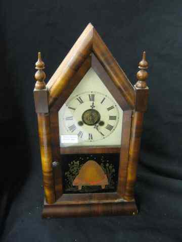 Appraisal: Jerome Steeple Clock with alarm circa 's '' tall working