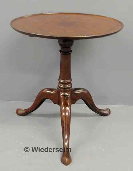 Appraisal: Georgian mahogany candlestand c with inscribed checkerboard top h x