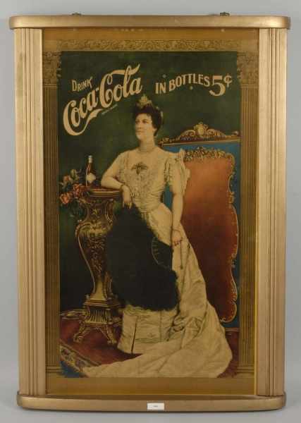 Appraisal: Cardboard Coca-Cola Lillian Nordica Sign Description Original frame Condition Excellent