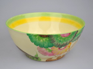 Appraisal: Bizarre' by Clarice Cliff bowl painted in the Rhodanthe pattern