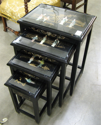 Appraisal: SET OF FOUR NESTING OCCASIONAL TABLES Chinese th century in