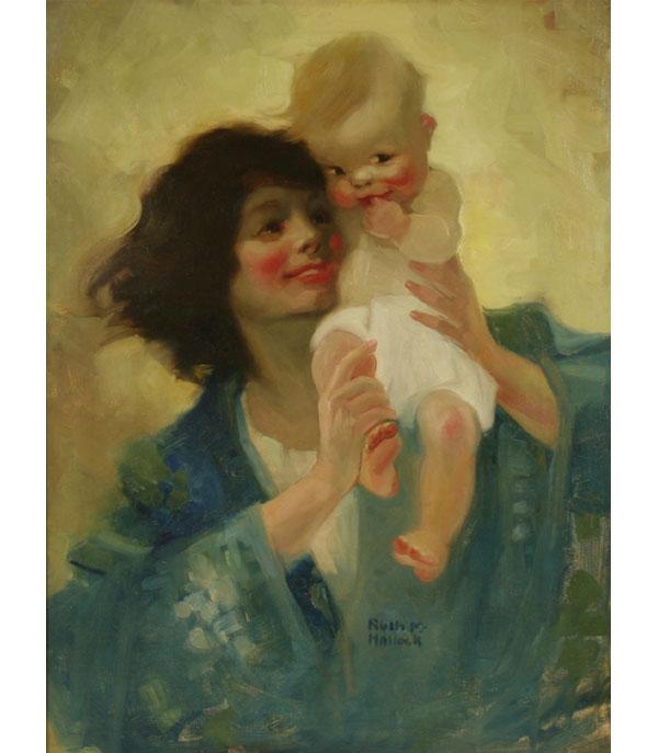 Appraisal: Ruth Mary Hallock American - a mother holding her child