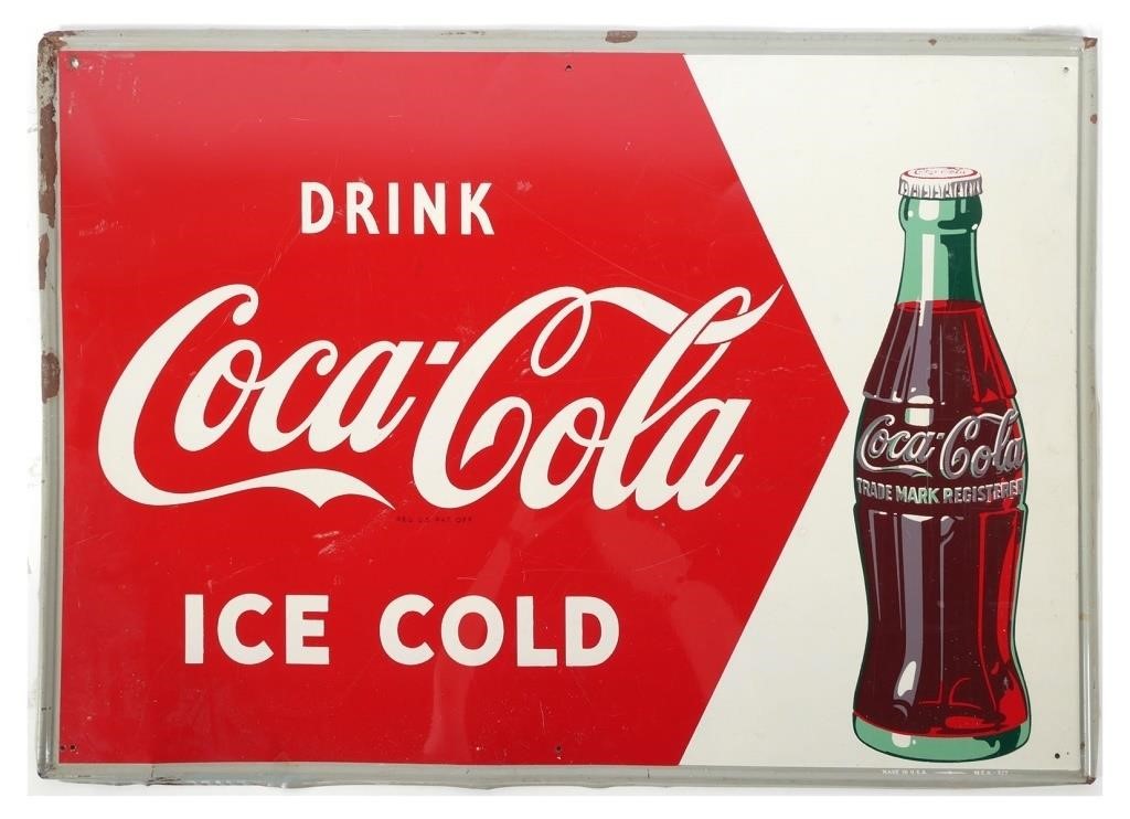 Appraisal: Original s Coke Drink Coca Cola Ice Cold advertising sign