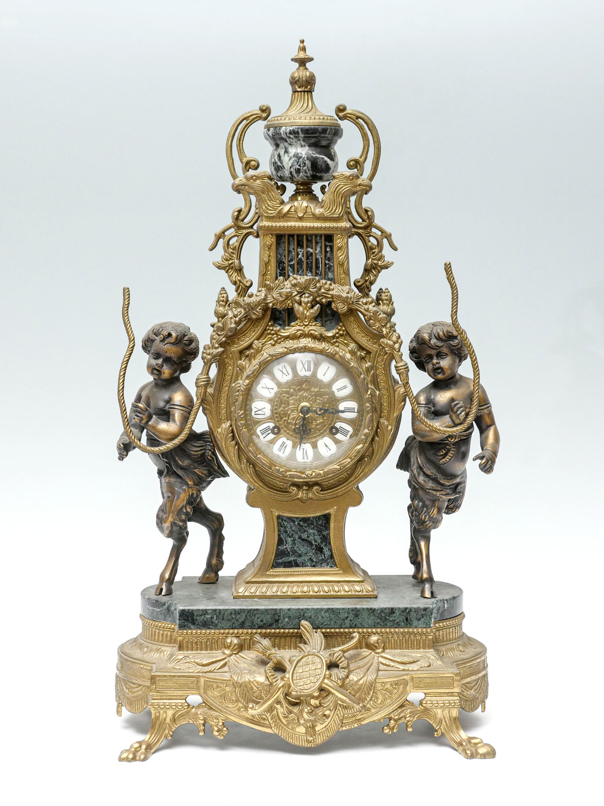 Appraisal: FRANZ HERMLE FIGURAL BRASS CLOCK Franz Hermle - jewel clock