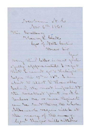 Appraisal: Daniel Harvey HILL Autograph letter signed D H Hill to