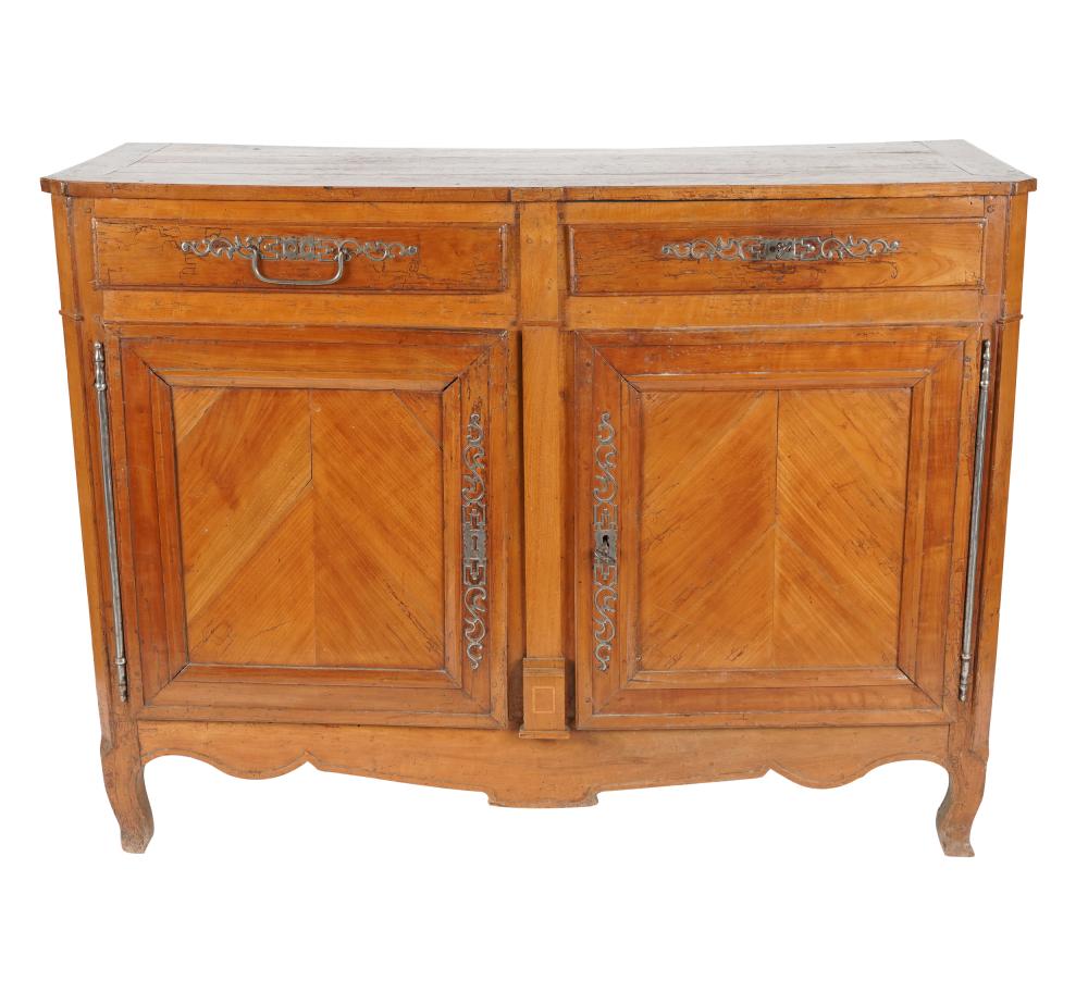 Appraisal: FRENCH PROVINCIAL FRUITWOOD BUFFETthe top and case with canted corners