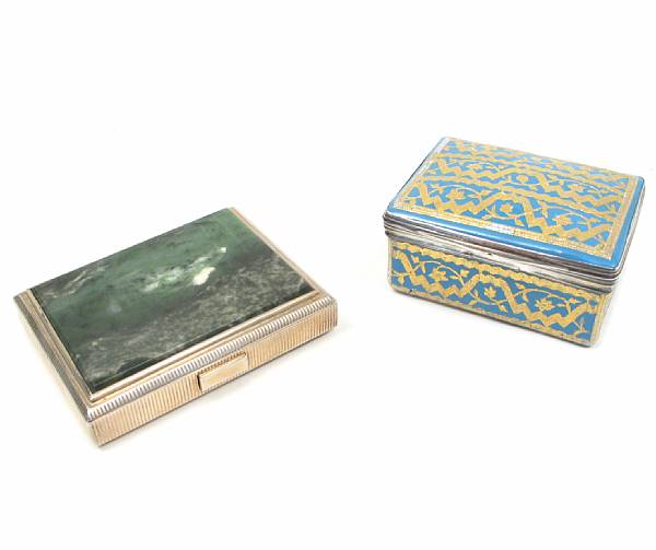 Appraisal: A group of two continental tobacco boxes Comprising a German