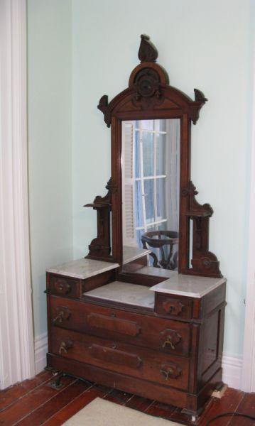 Appraisal: Victorian Renaissance Revival Dresser American ca walnut with mirror over