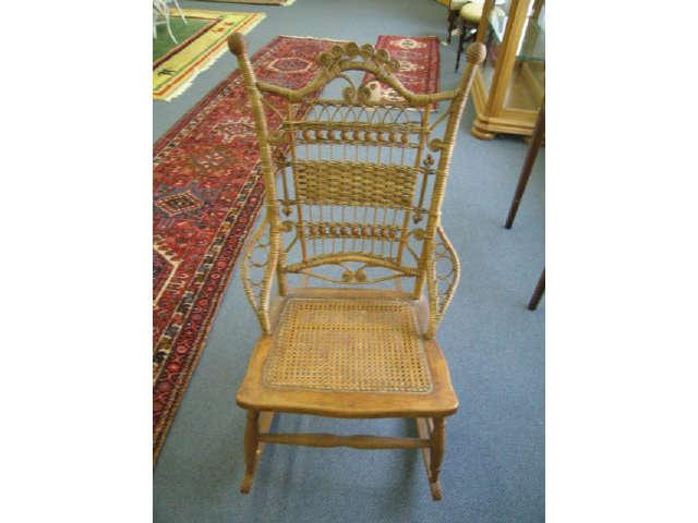 Appraisal: Victorian Wicker Rocker attributed to Haywood Wakefield