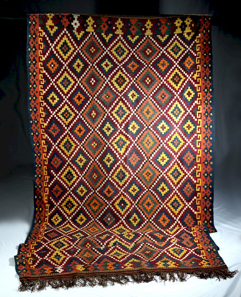 Appraisal: Huge th C Afghanistan Wool Rug - Kilim Central Asia