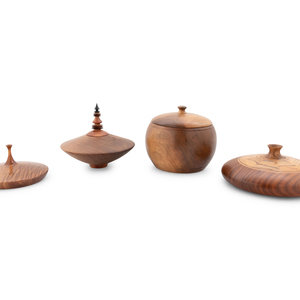 Appraisal: Three Turned Wood Objects by Ray Allen PLUS comprising of