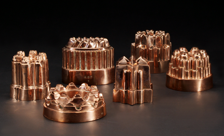 Appraisal: Interesting Collection of Five English Copper Dessert Molds fourth quarter