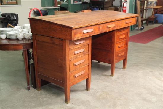 Appraisal: THREE PART ARCHITECT'S DESK Mahogany having a slant top over