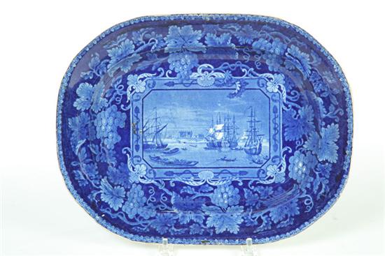 Appraisal: HISTORICAL BLUE STAFFORDSHIRE PLATTER England nd quarter- th century Dark