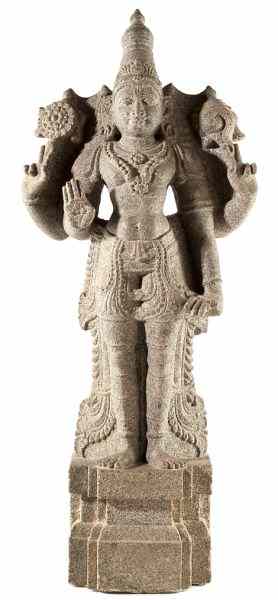 Appraisal: Indian Granite Standing Figure of Vishnuon a stepped base one