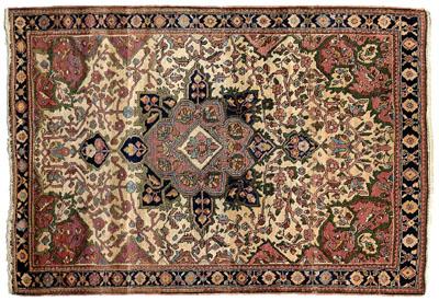 Appraisal: Ferahan Sarouk rug elaborate central medallion on an ivory field