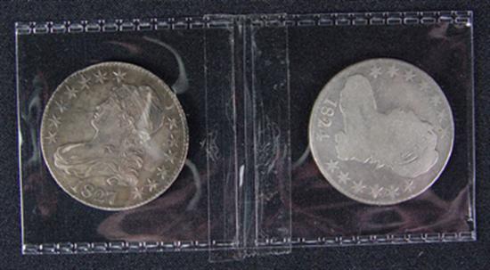 Appraisal: Two Capped Bust Halves grades Good and grades nice XF