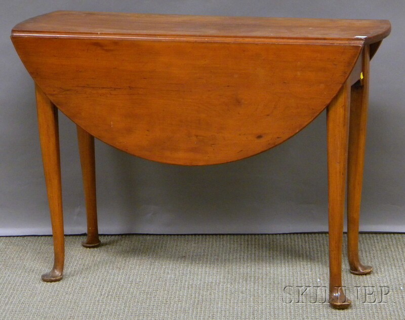 Appraisal: Queen Anne Cherry Drop-leaf Table ht lg wd leaf wd