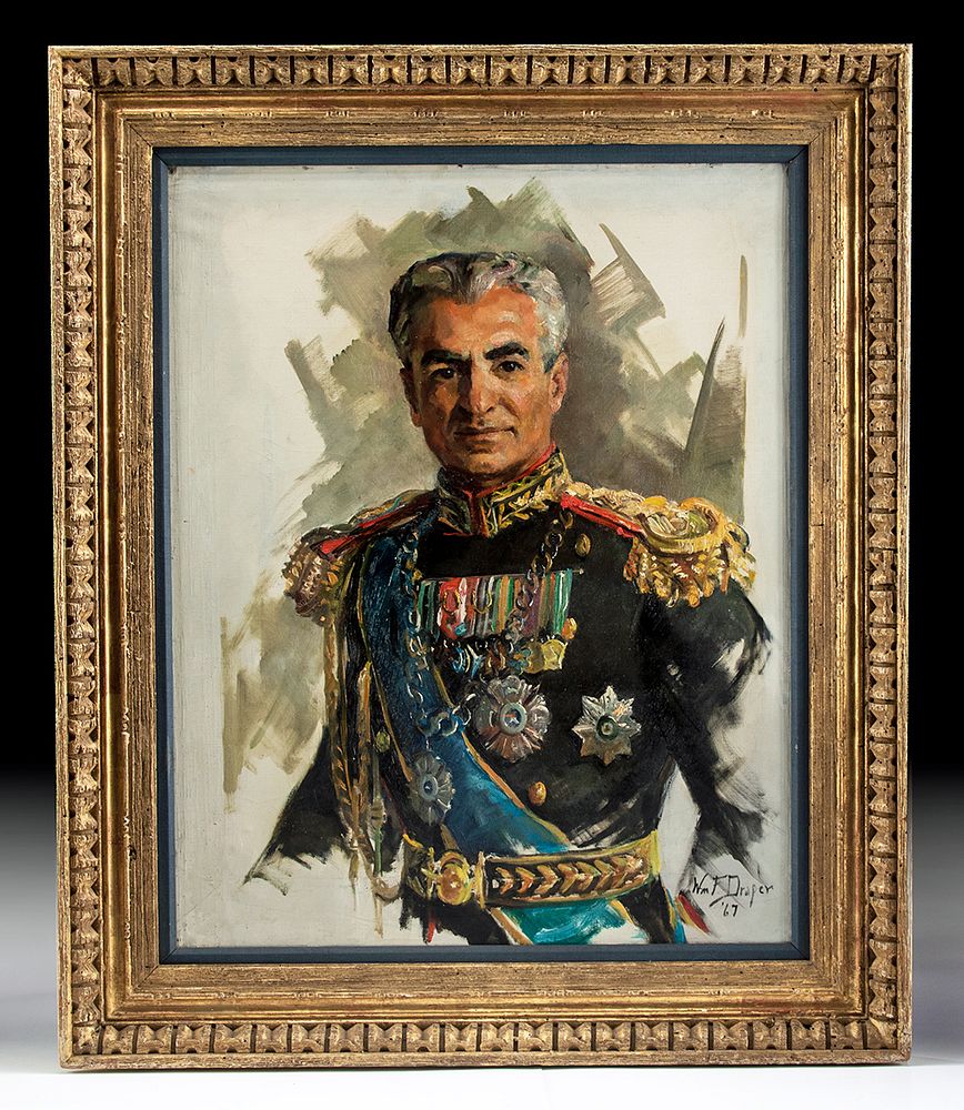 Appraisal: Exhibited Framed Draper Portrait - Shah of Iran William Franklin