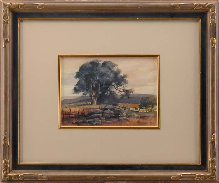 Appraisal: PERCY GRAY American - SHADE TREE Watercolor landscape scene shows