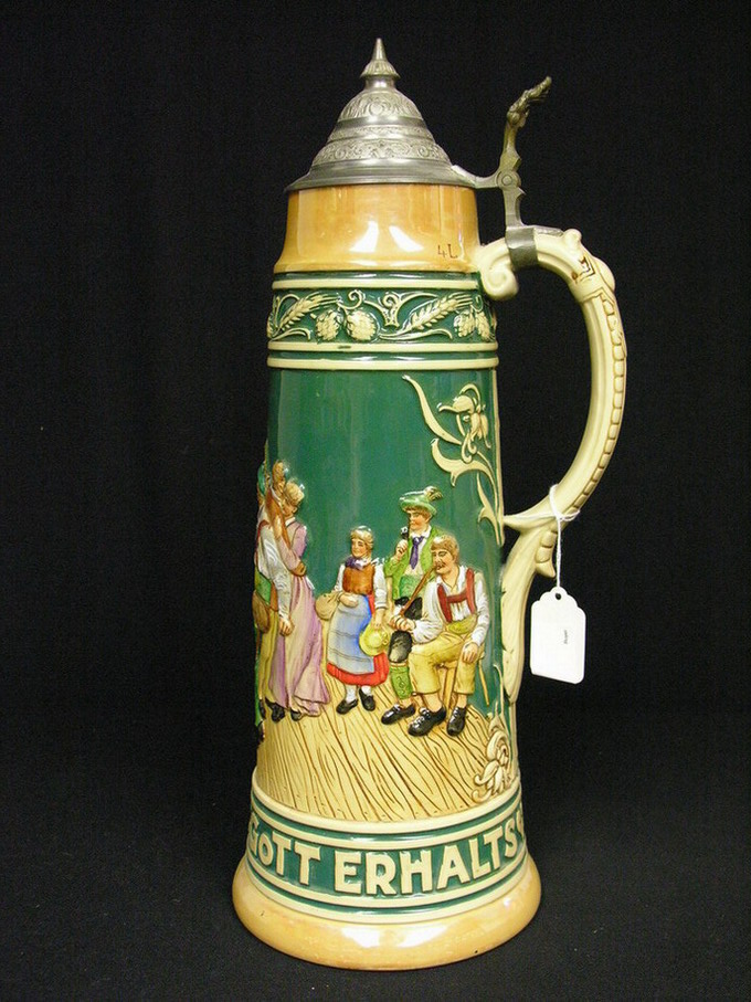 Appraisal: LITRE GERMAN BEER STEIN impressed made in Western Germany with