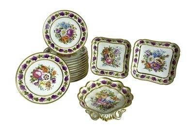 Appraisal: A Paris porcelain part dessert service painted with bouquets of