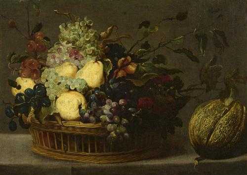 Appraisal: SNYDERS FRANZ Antwerp workshop Fruit still life with quinces grapes