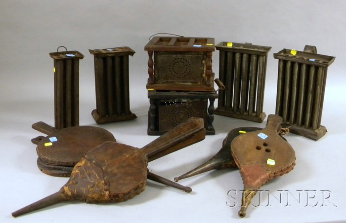 Appraisal: Ten Assorted Country and Hearth Items four tin candlemolds two