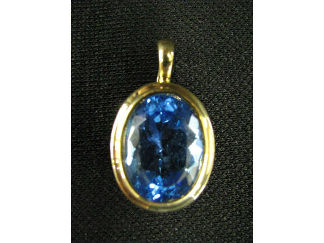 Appraisal: Blue Topaz Pendant stunning carat oval gem in k yellow