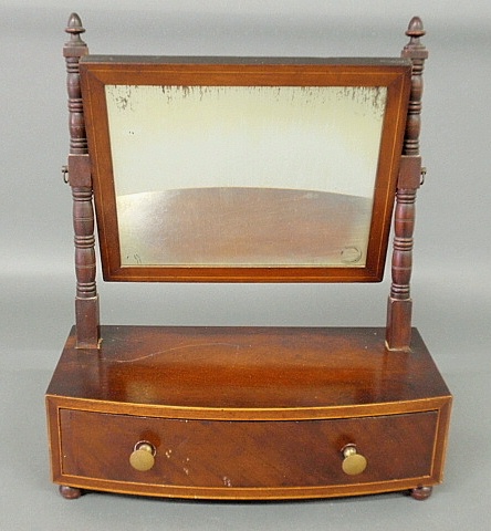 Appraisal: - Federal mahogany bow-front shaving stand c h x w