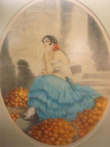 Appraisal: ICART Louis Color Etching Marchande d'Oranges Pencil signed and numbered