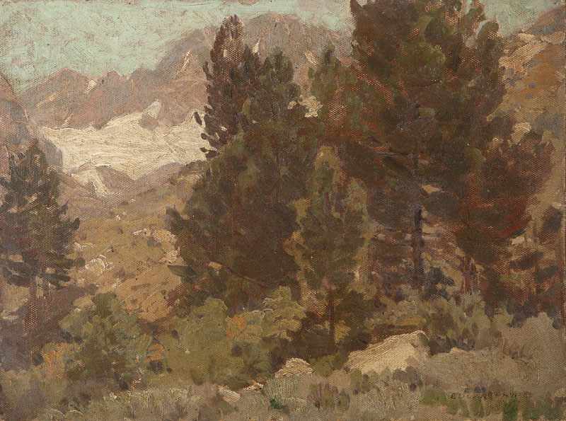 Appraisal: Edgar Alwin Payne - Hollywood CA Evergreens in a Sierra