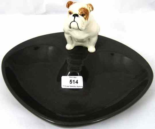 Appraisal: Beswick Seated Bulldog on unusual Grey Ashbowl