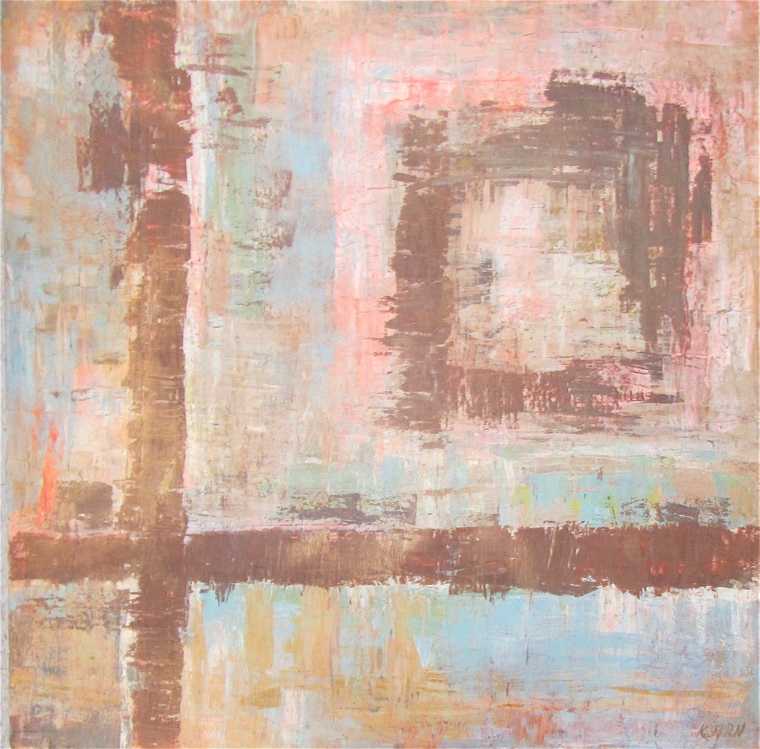 Appraisal: K HIRN OIL ON BOARD abstract composition with geometric shapes