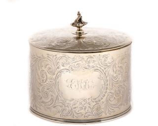 Appraisal: Classical New York Coin Silver Dresser Box c s Ball