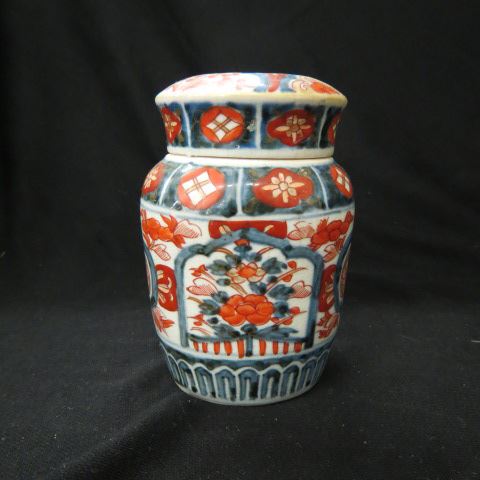 Appraisal: Oriental Imari Porcelain Tea Caddy or ginger jar rich foliage