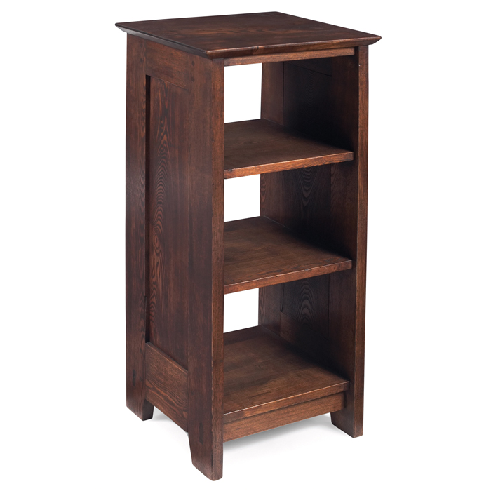 Appraisal: Gustav Stickley magazine cabinet in ash square topover three shelves