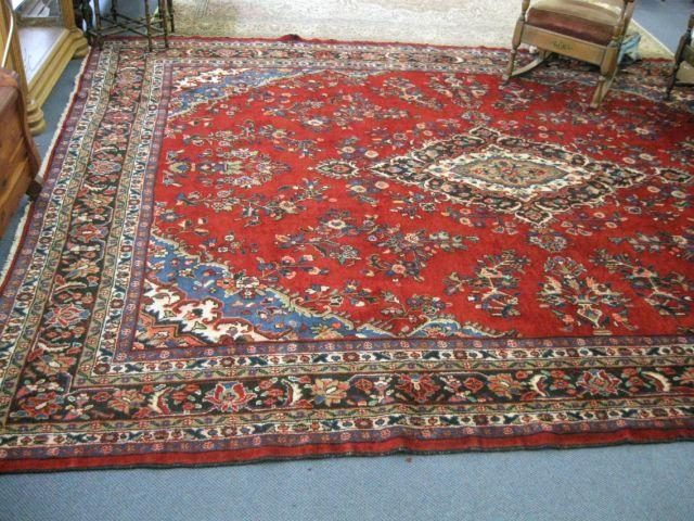 Appraisal: Hamadan Persian Handmade Room Size Rug central medallion elegant florals