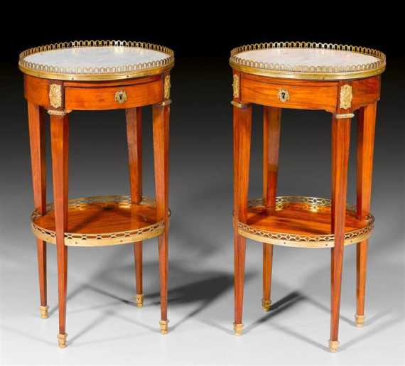 Appraisal: PAIR OF OVAL GUERIDONS Louis XVI stamped C TOPINO Charles