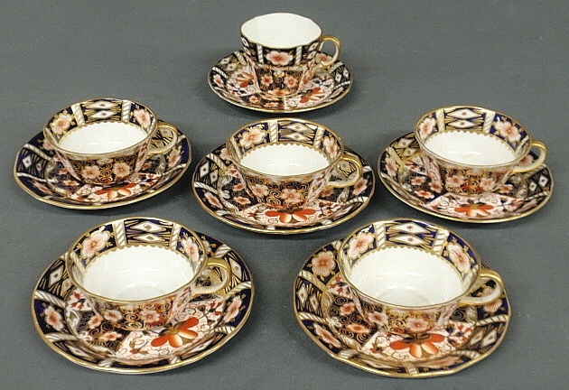 Appraisal: - Set of six Royal Crown Derby cups saucers cups