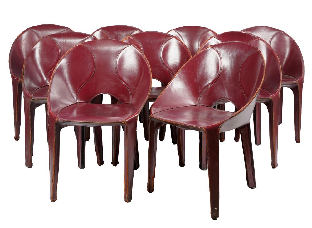 Appraisal: TEN MARIO BELLINI CASSINA LIRA E LIUTO CHAIRSItaly oxblood leather